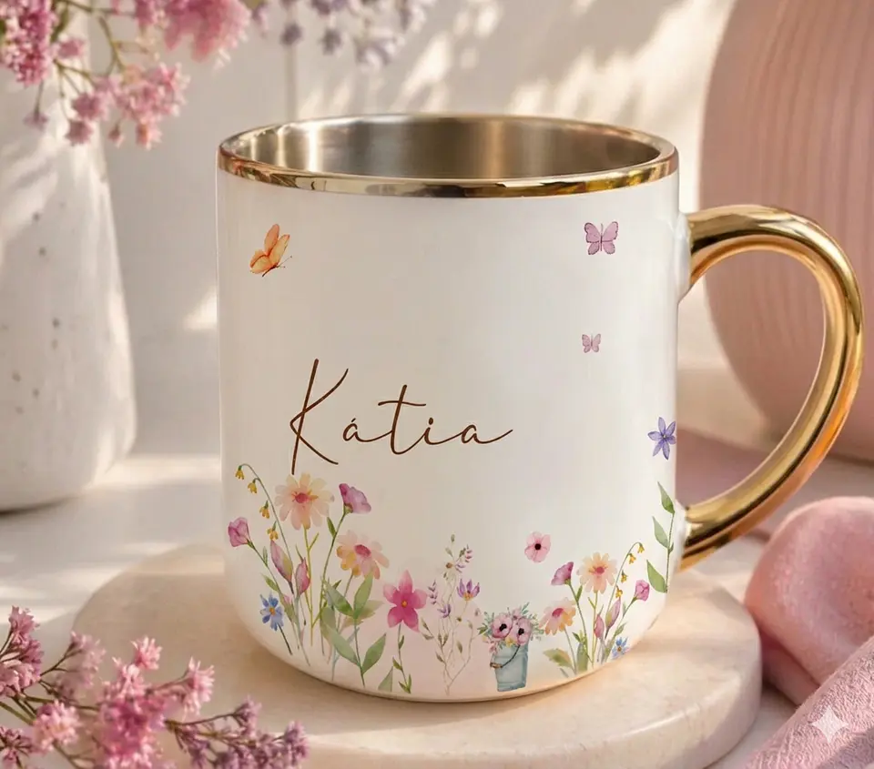 Sublimação Caneca - Floral Delicado 2 1