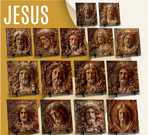 Sublimação - Azulejo Cristo Em Madeira