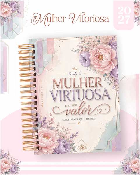 Encadernação - Agenda , Bloquinho , Calendário e Planner Mulher Virtuosa