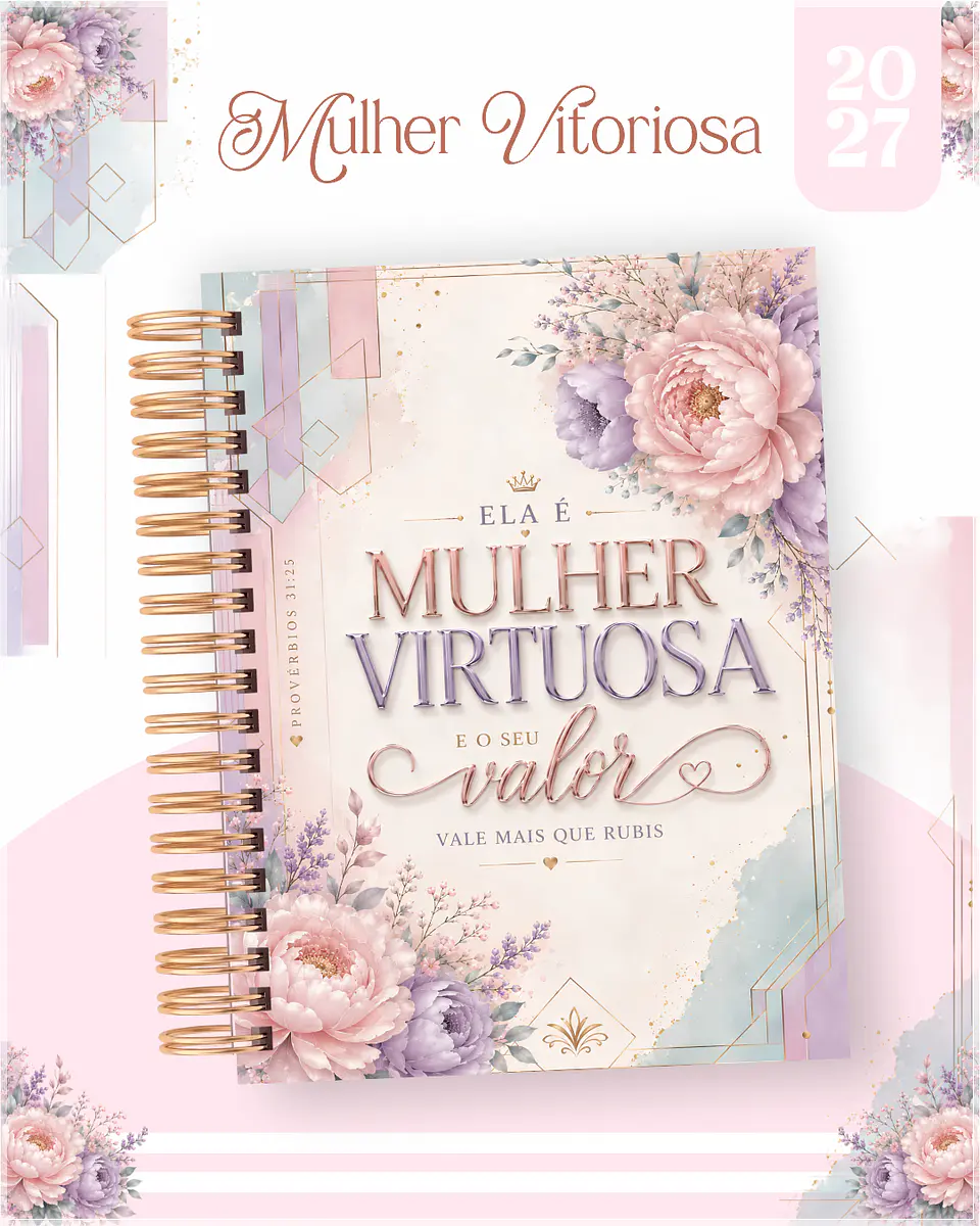 Encadernação - Agenda , Bloquinho , Calendário e Planner Mulher Virtuosa 1