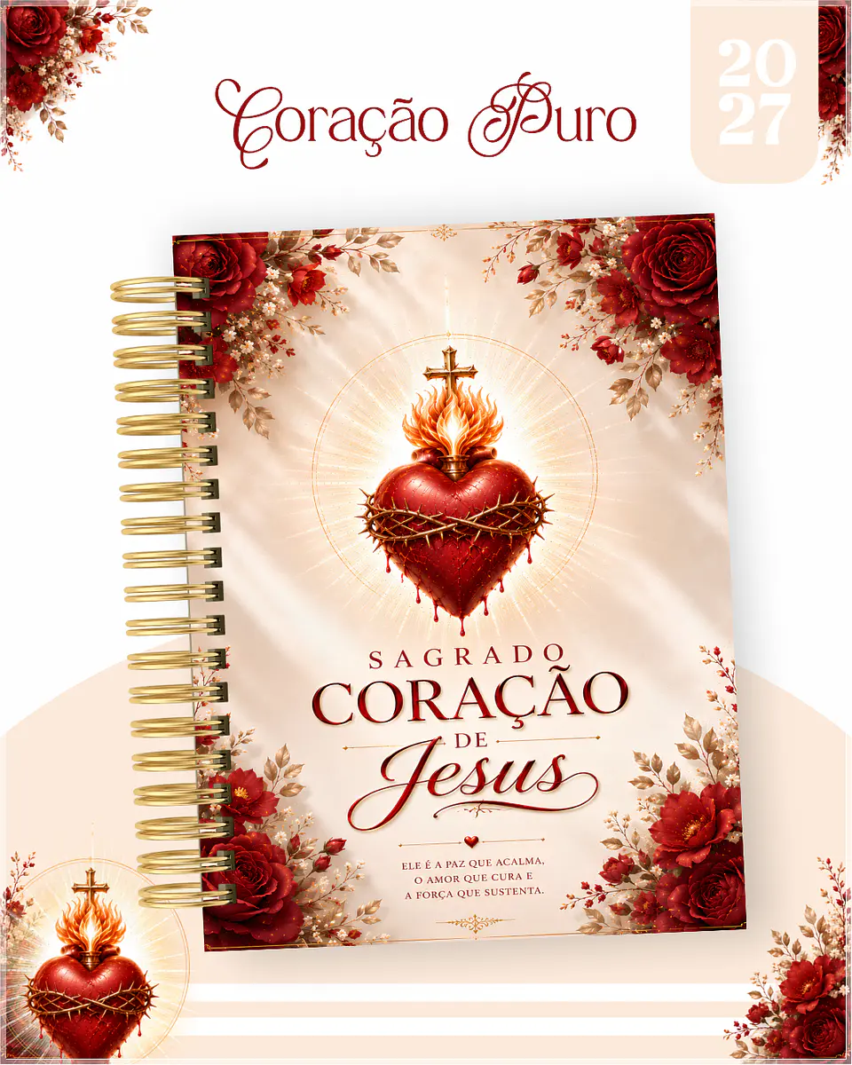 Encadernação - Agenda , Bloquinho , Calendário e Planner Coração Puro 1