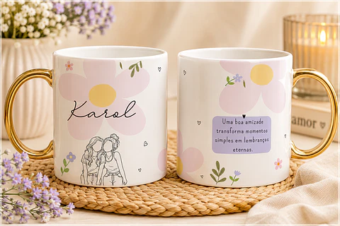 Sublimação - Caneca Floral Amizade 3