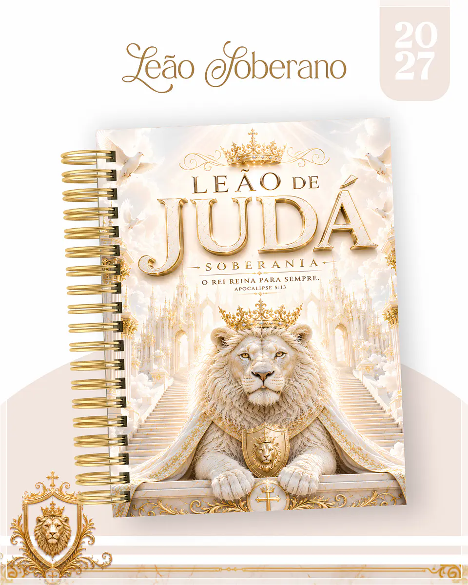 Encadernação - Agenda , Bloquinho , Calendário e Planner Leão Soberano 1