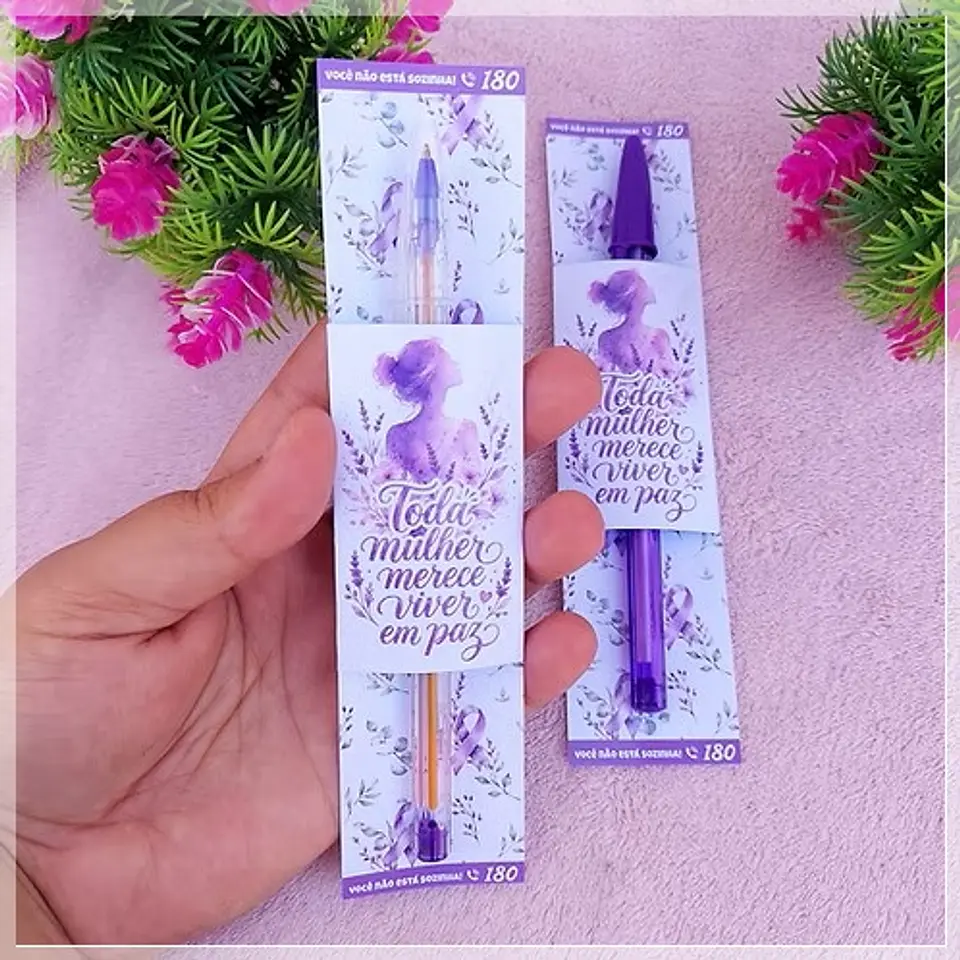 Arquivo de Corte Card Caneta Agosto Lilás 4 1