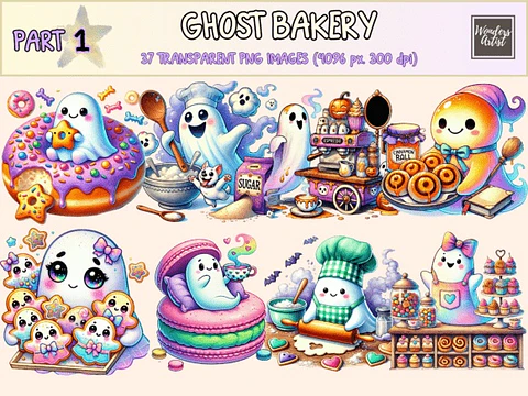 Kit Digital Ghost Bakery Clipart 6