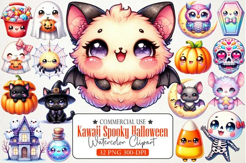 Kit Digital Kawaii Spooky Halloween 2