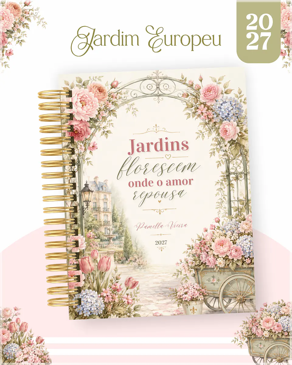 Encadernação - Agenda , Bloquinho , Calendário e Planner Jardim Europeu 1