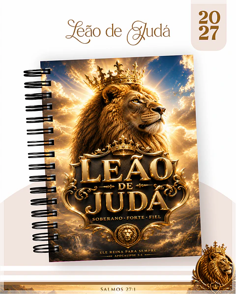 Encadernação - Agenda , Bloquinho , Calendário e Planner Leão Judá