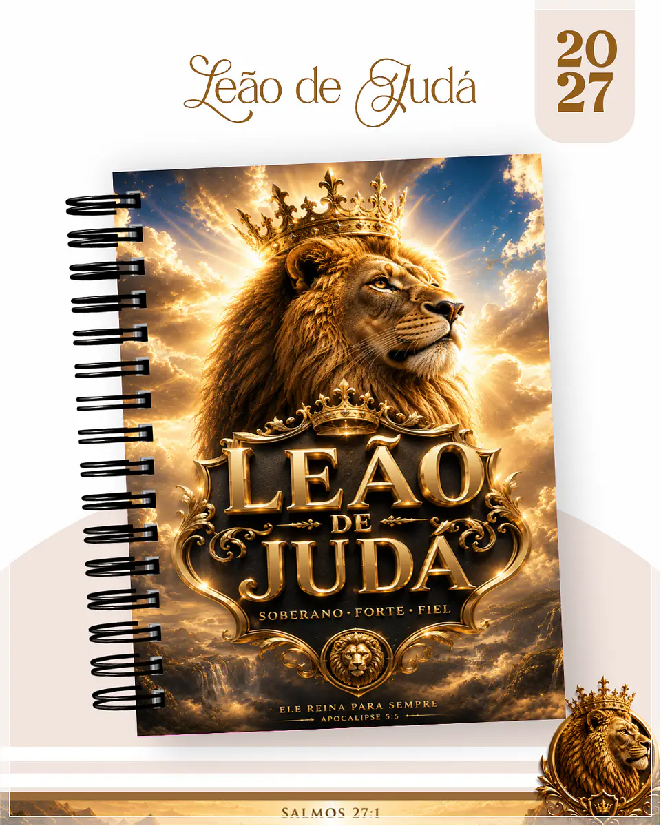 Encadernação - Agenda , Bloquinho , Calendário e Planner Leão Judá 1
