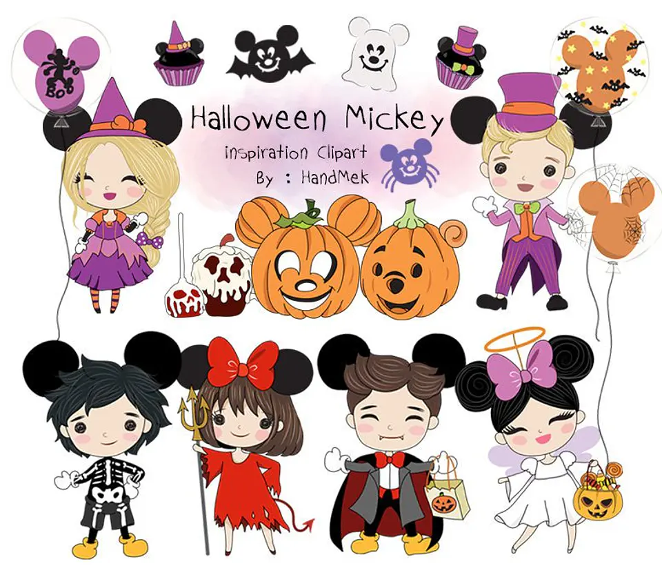 Kit Digital Halloween Mickey 16 1