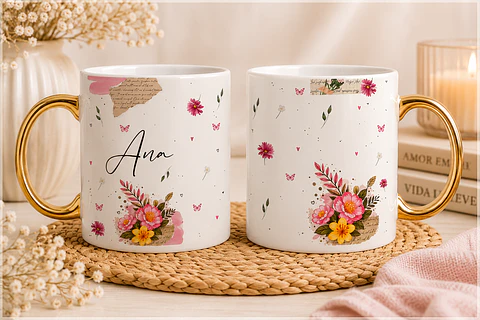 Sublimação - Caneca Floral 2