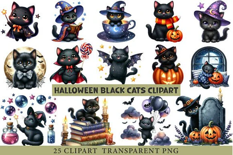 Kit Digital Gatos Preto 4
