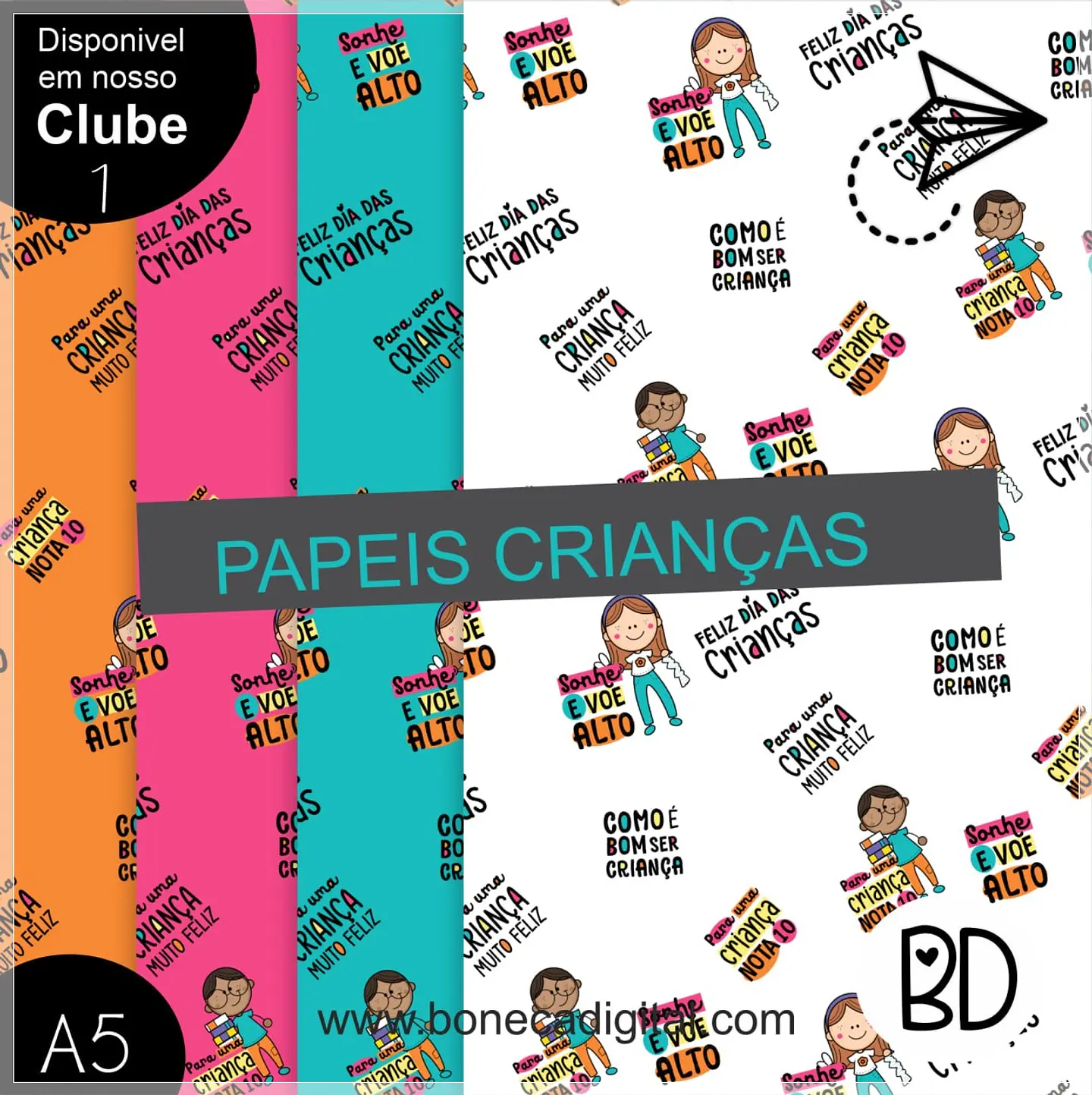 Kit Digital Dia das Crianças Papéis 4 1