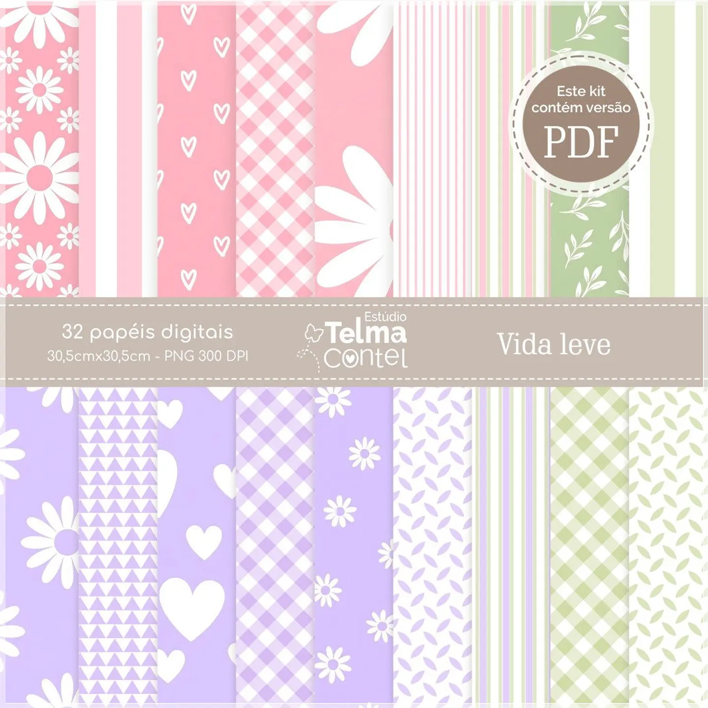 Kit Digital Vida Leve Papéis Digitais 1