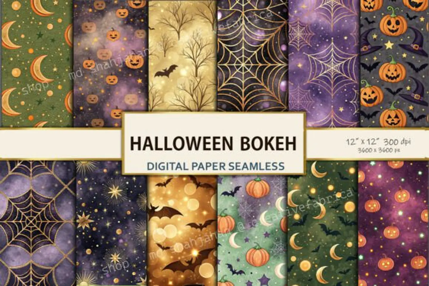 Kit Digital Halloween Bokeh Digital Paper 1 1