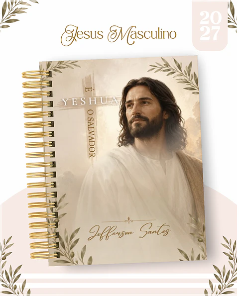 Encadernação - Agenda , Bloquinho , Calendário e Planner Jesus Masc