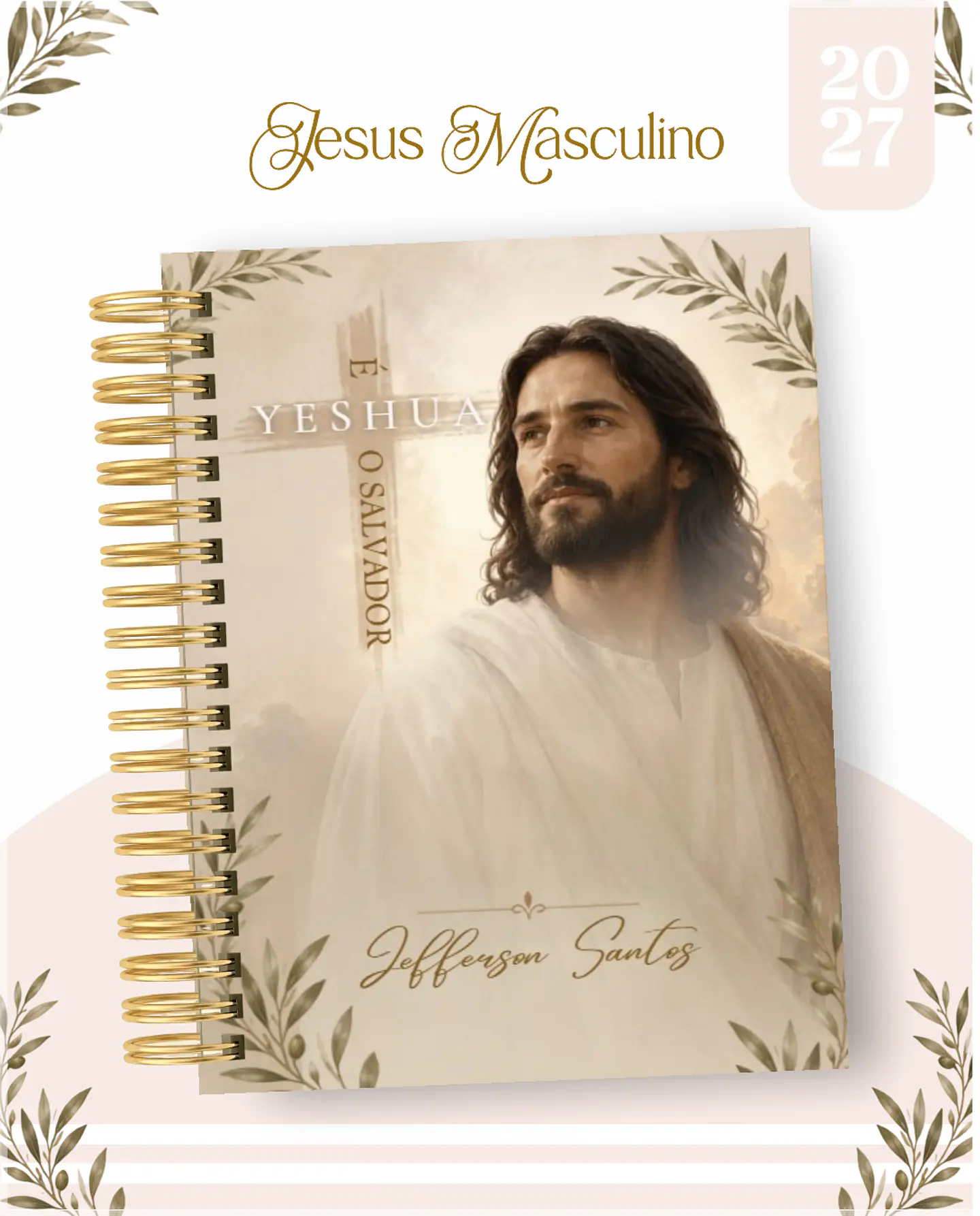 Encadernação - Agenda , Bloquinho , Calendário e Planner Jesus Masc 1