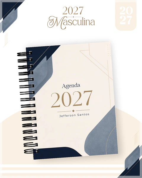 Encadernação - Agenda , Bloquinho , Calendário e Planner Masculina