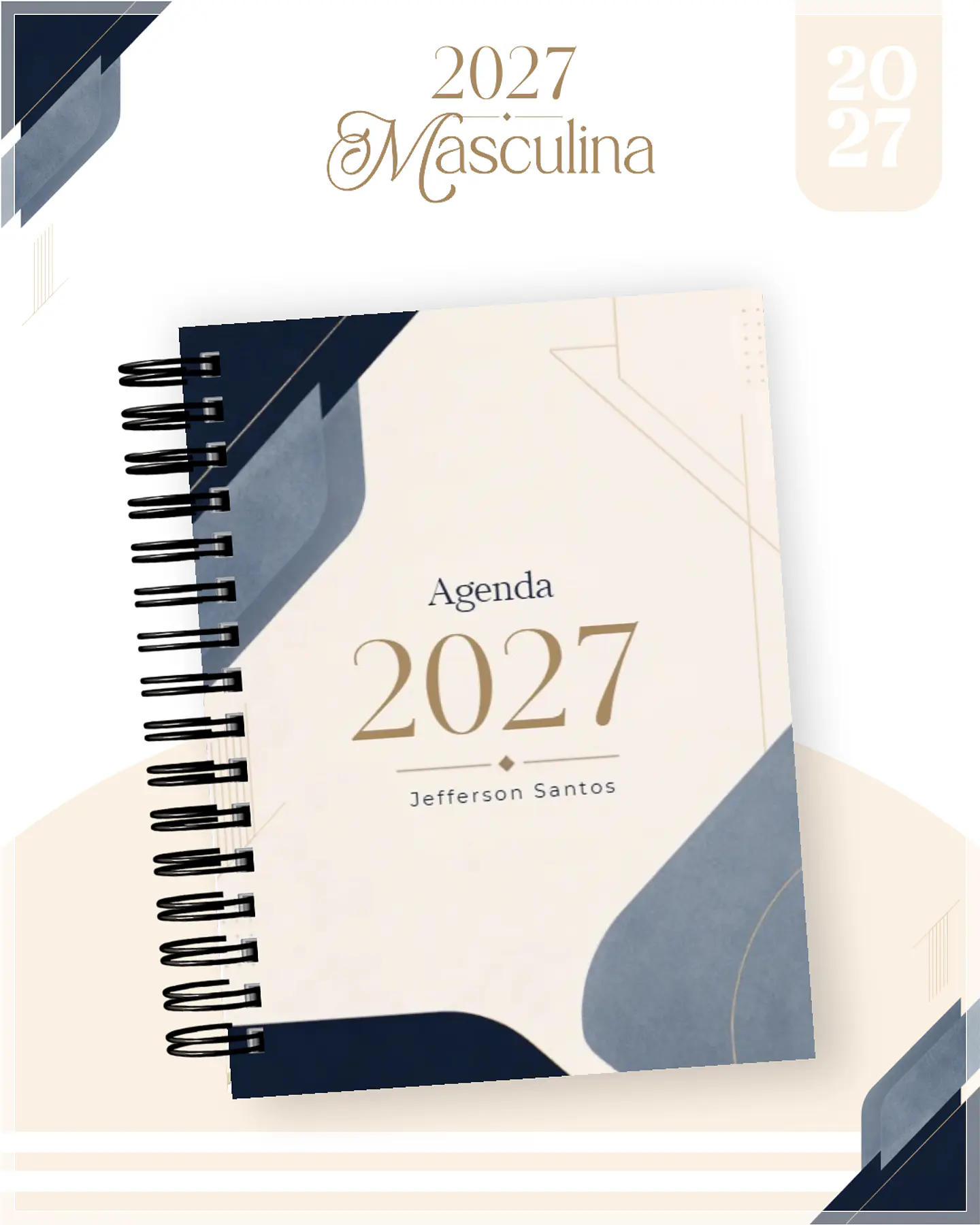 Encadernação - Agenda , Bloquinho , Calendário e Planner Masculina 1