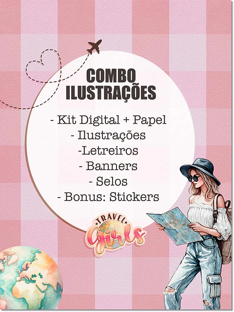 Kit Digital Viagem Travel Girls 286