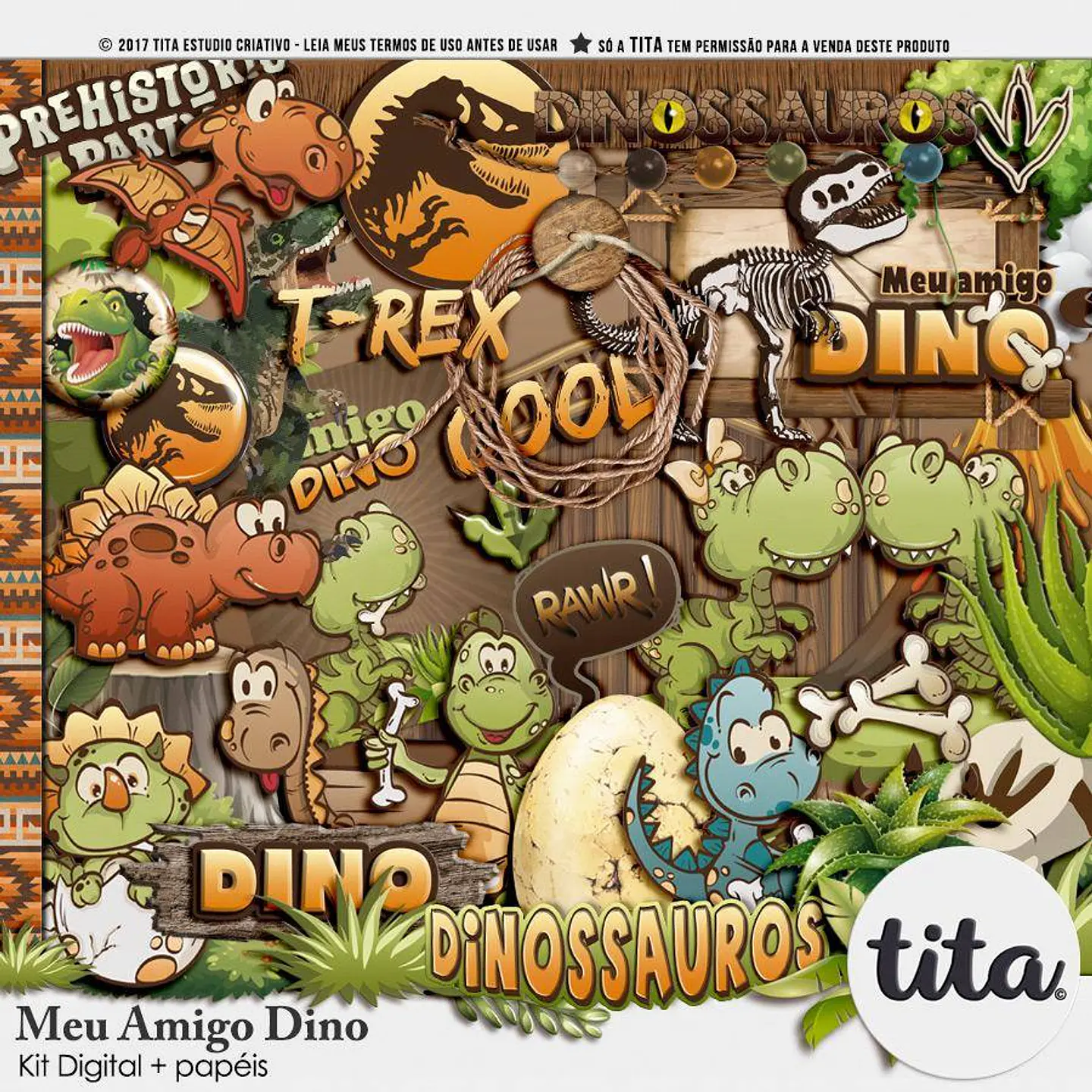 Kit Digital Meu AmigoDino Dinossauro 179 1