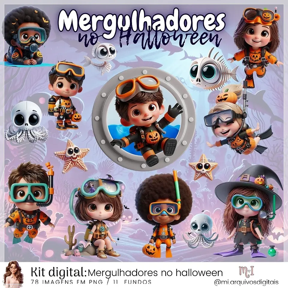 Kit Digital Mergulhadores No Halloween 12 1