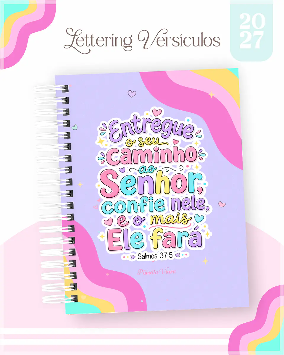 Encadernação - Agenda , Bloquinho , Calendário e Planner Lettering Versículos 1