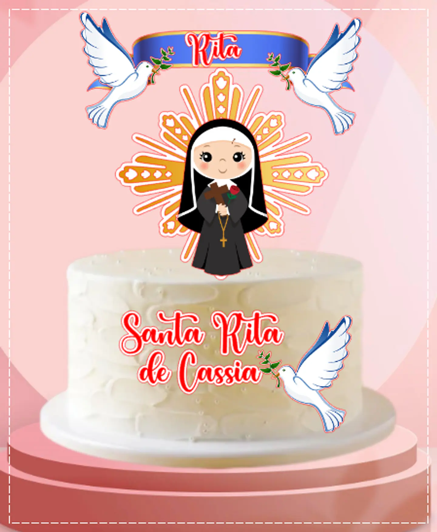 Arquivo de Corte Topo de Bolo Santa Santinhas Nossa Senhora 14 1