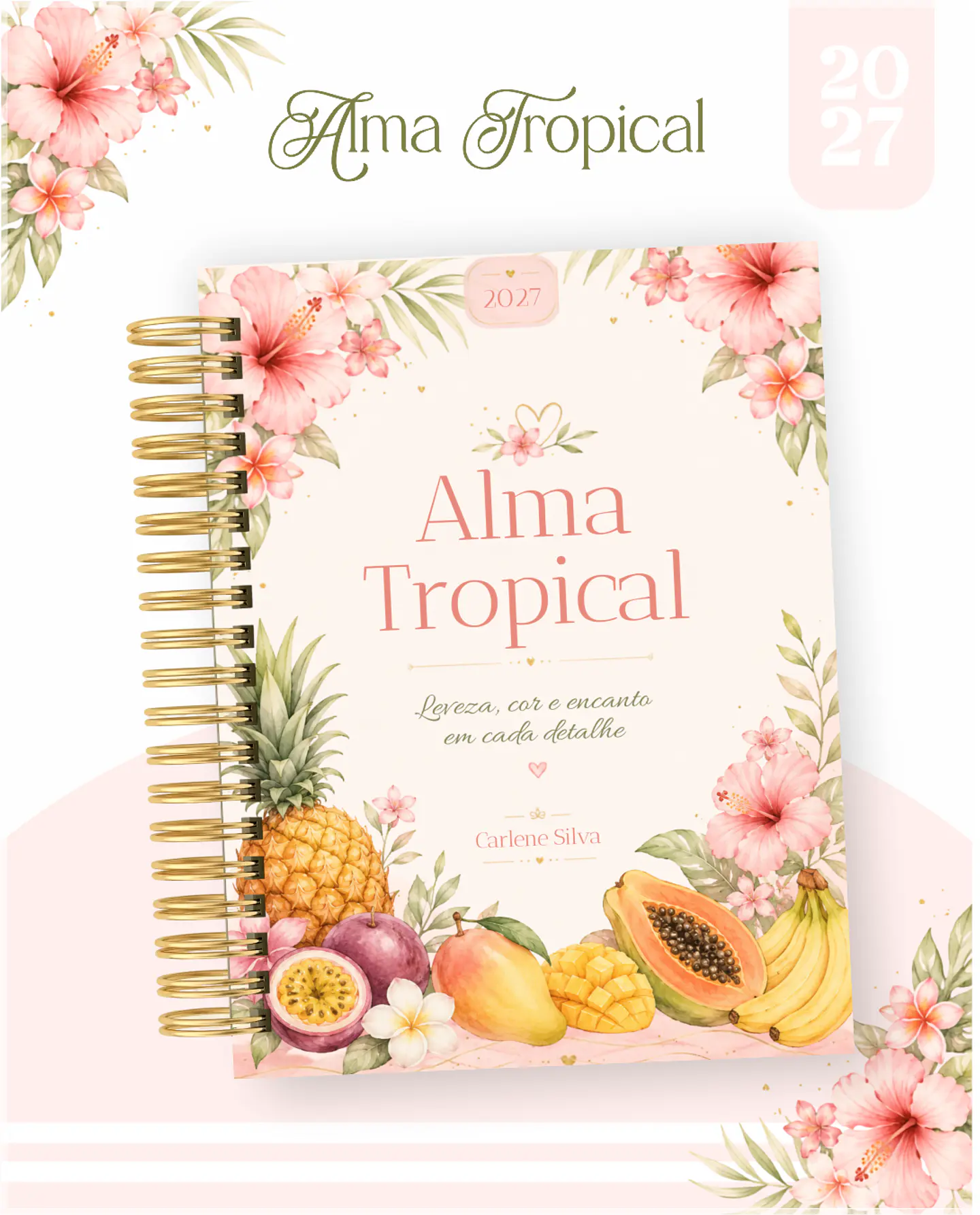 Encadernação - Agenda , Bloquinho , Calendário e Planner Alma Tropical 1