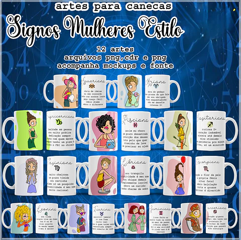 Sublimação - Canecas Signos Mulheres