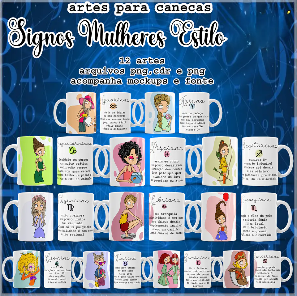 Sublimação - Canecas Signos Mulheres 1