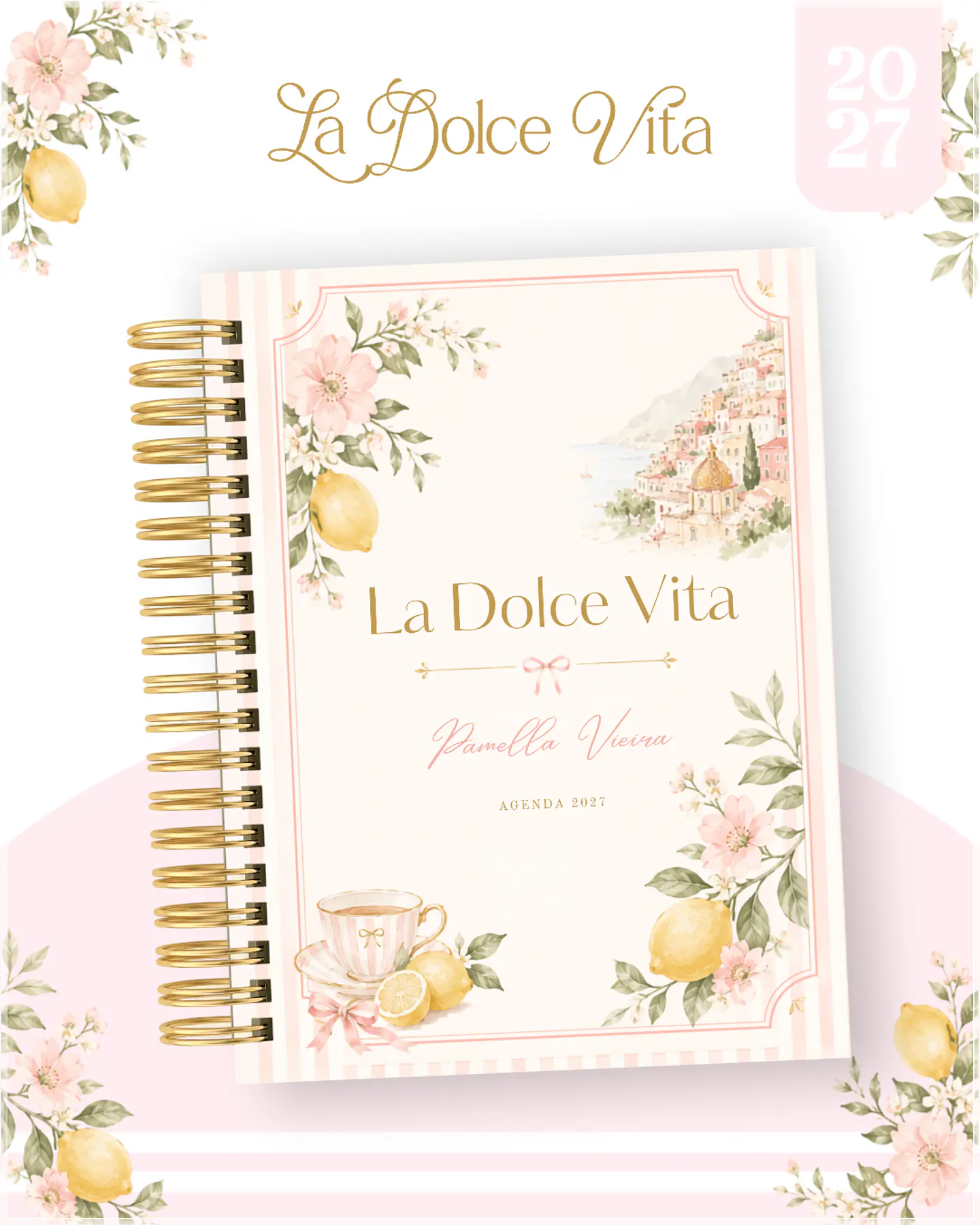 Encadernação - Agenda , Bloquinho , Calendário e Planner La Dolce Vita 1