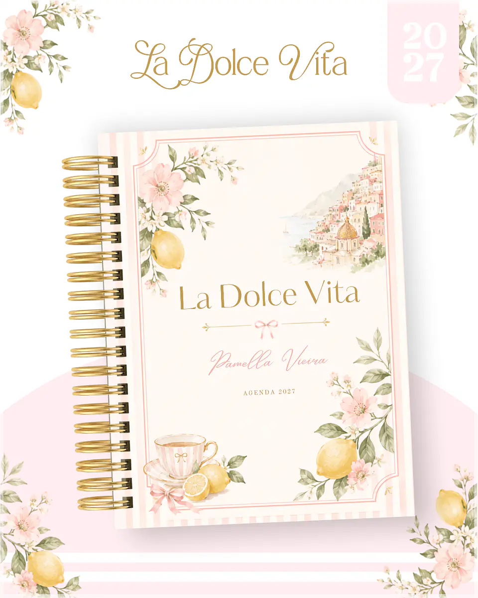 Encadernação - Agenda , Bloquinho , Calendário e Planner La Dolce Vita 1