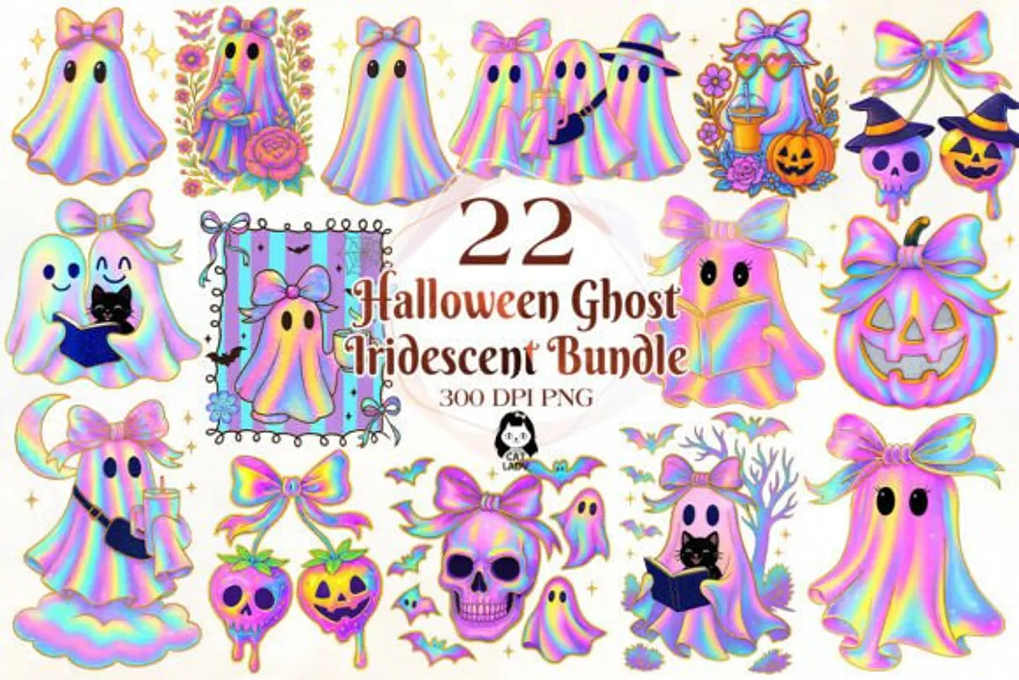 Kit Digital Halloween Fantasminhas 3 1