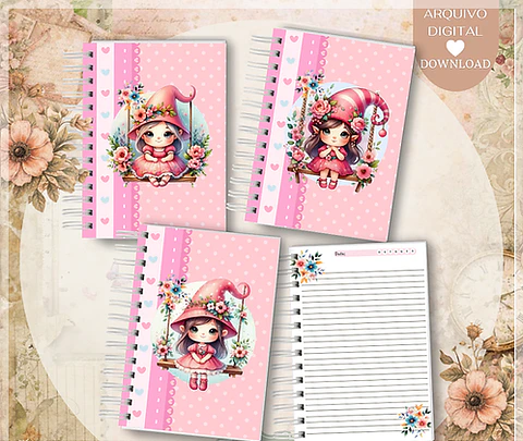 Encadernação - Caderno Duende Cute
