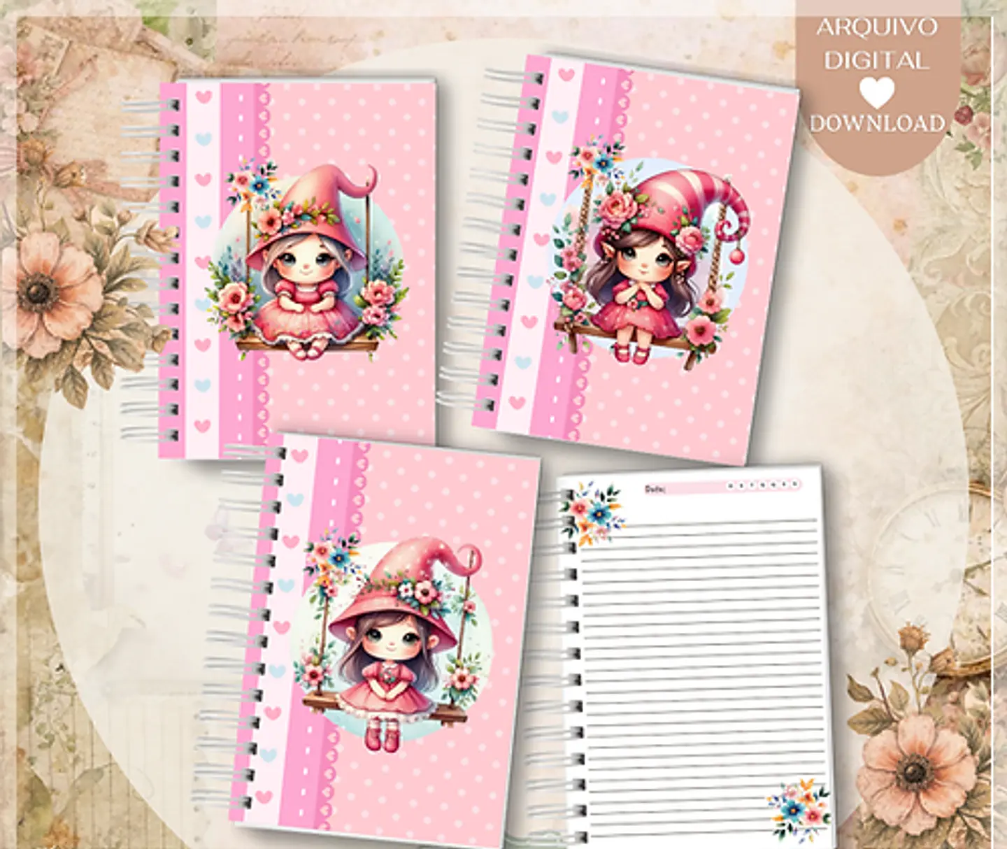 Encadernação - Caderno Duende Cute 1