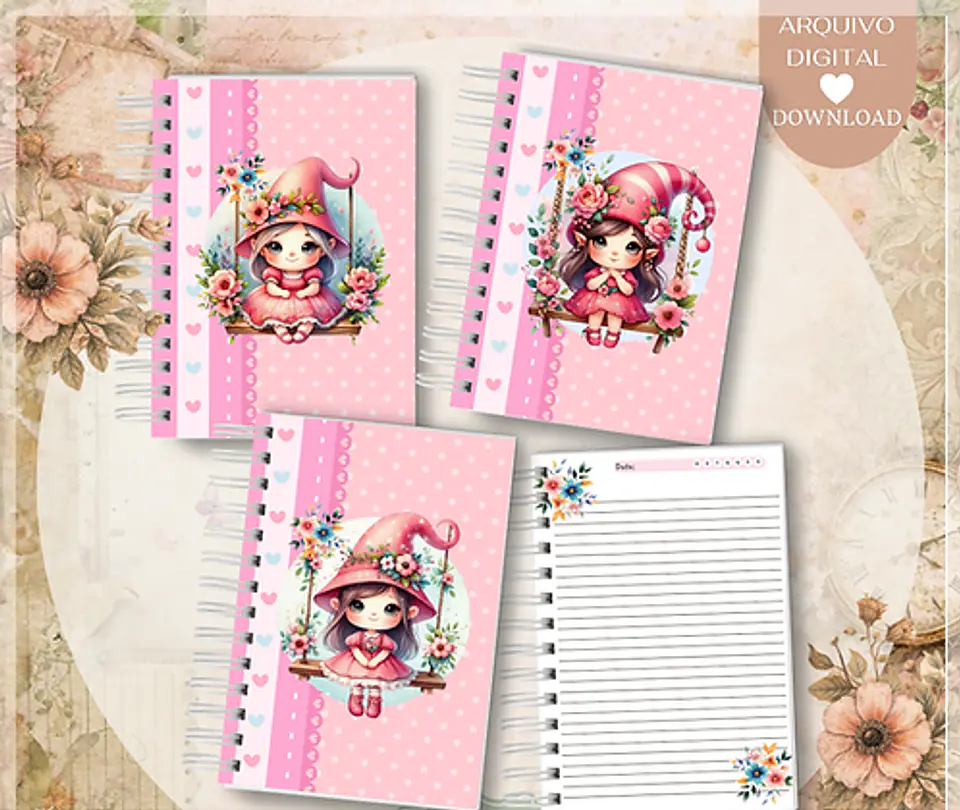 Encadernação - Caderno Duende Cute 1