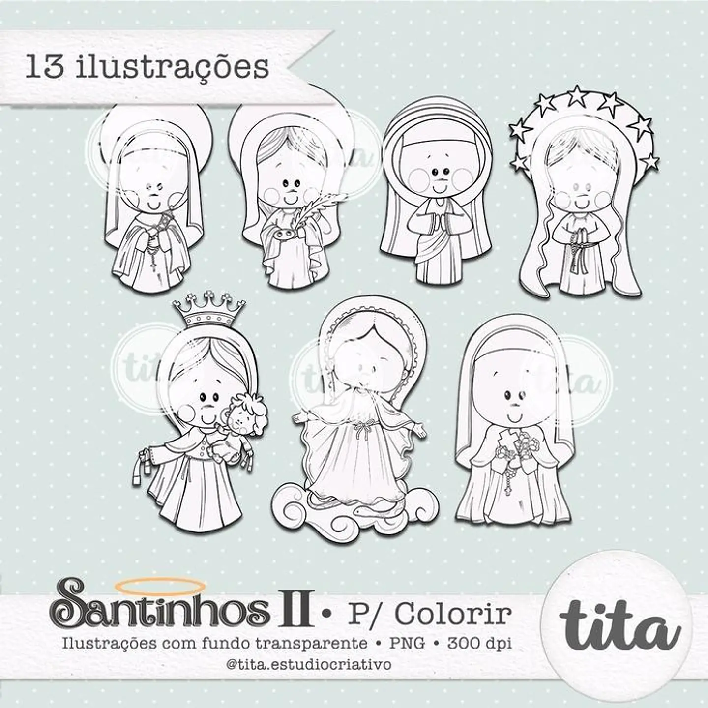 Kit Digital Santinhos para Colorir 267 1
