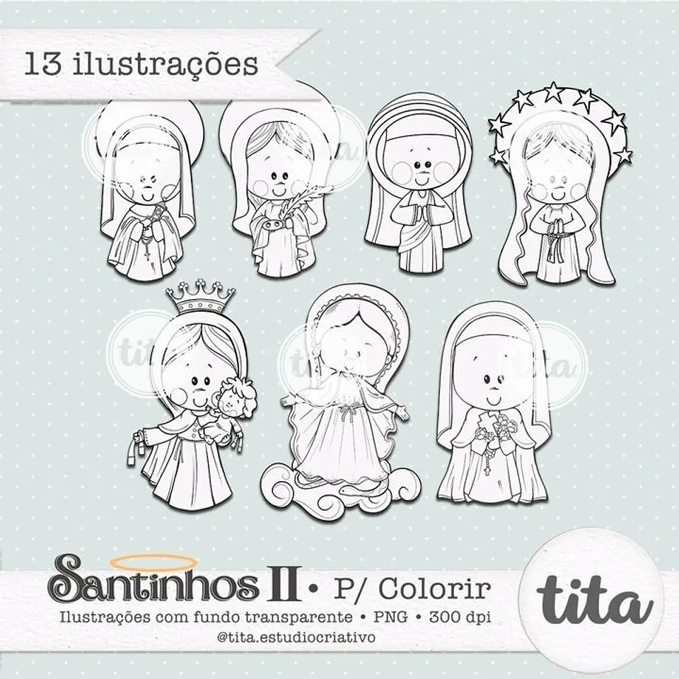 Kit Digital Santinhos para Colorir 267 1