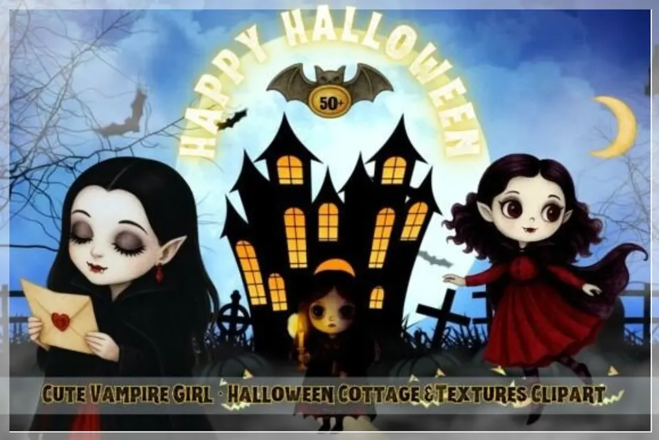 Kit Digital Spooky Halloween Vampire 3 1