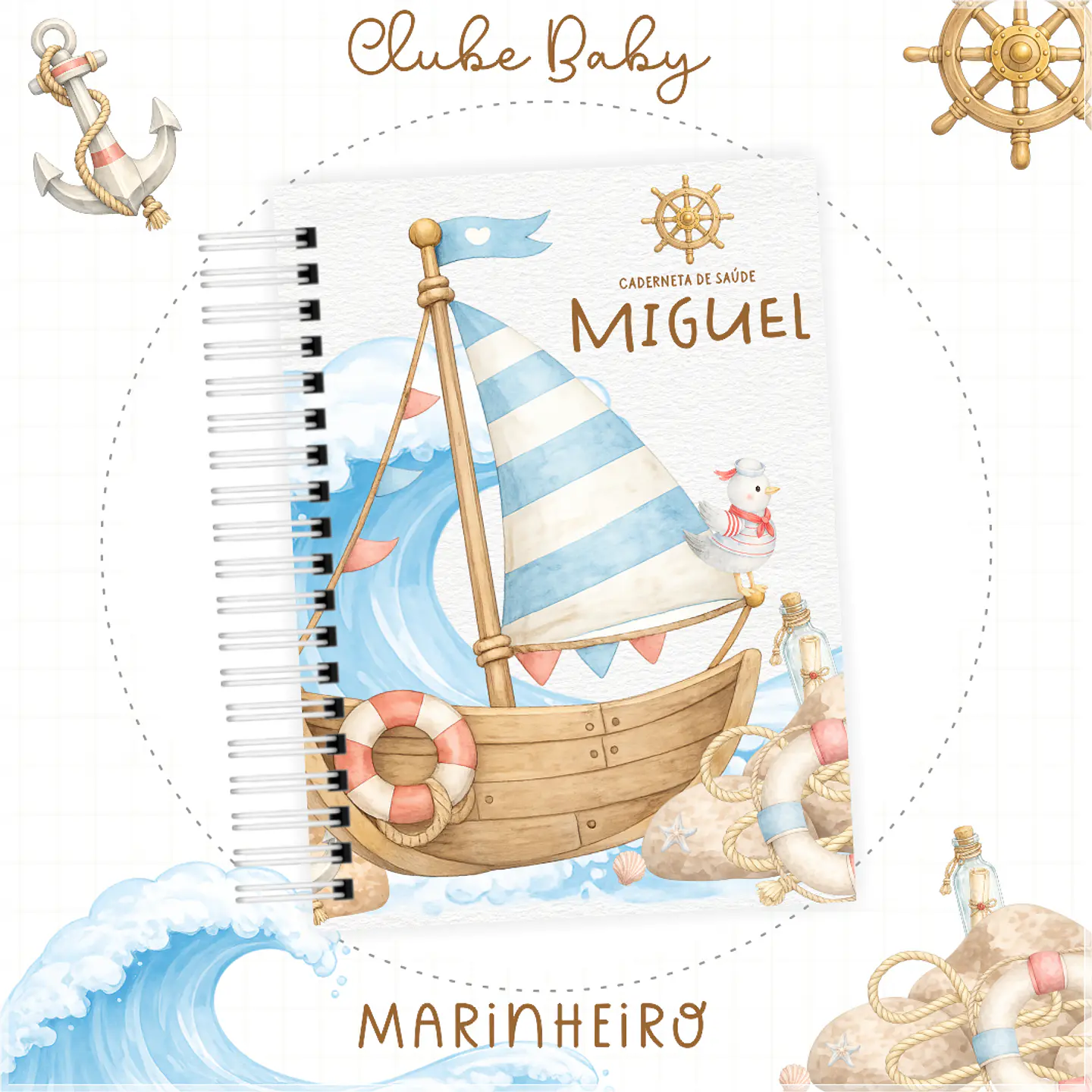 Encadernação - Caderneta Marinheiro Barco 1