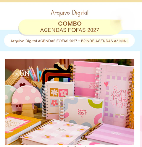 Encadernação - Combo Agendas Fofas 2027