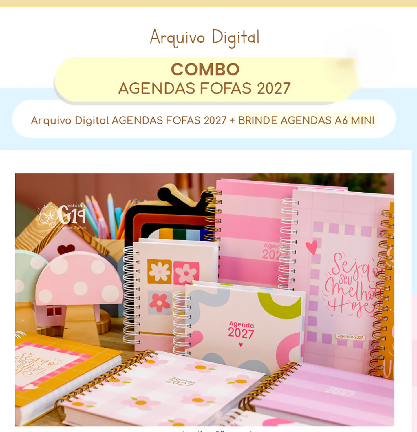Encadernação - Combo Agendas Fofas 2027 1