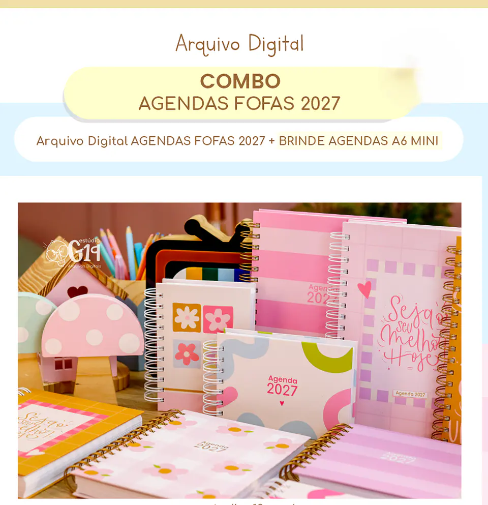 Encadernação - Combo Agendas Fofas 2027 1