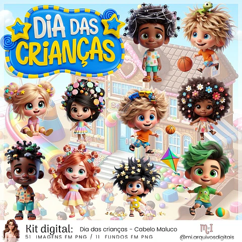Kit Digital Dia das Crianças Cabelo Maluco 2