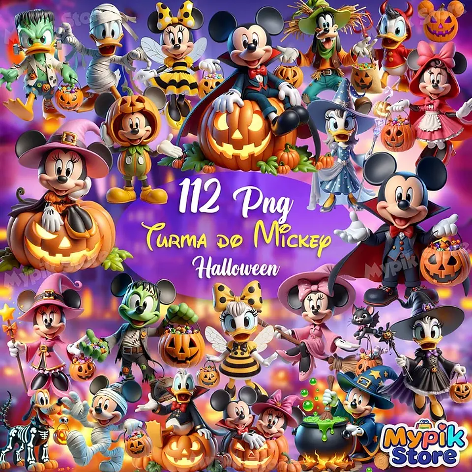 Kit Digital Turma do Mickey Halloween e Fundos Exclusivos Vol 3 1