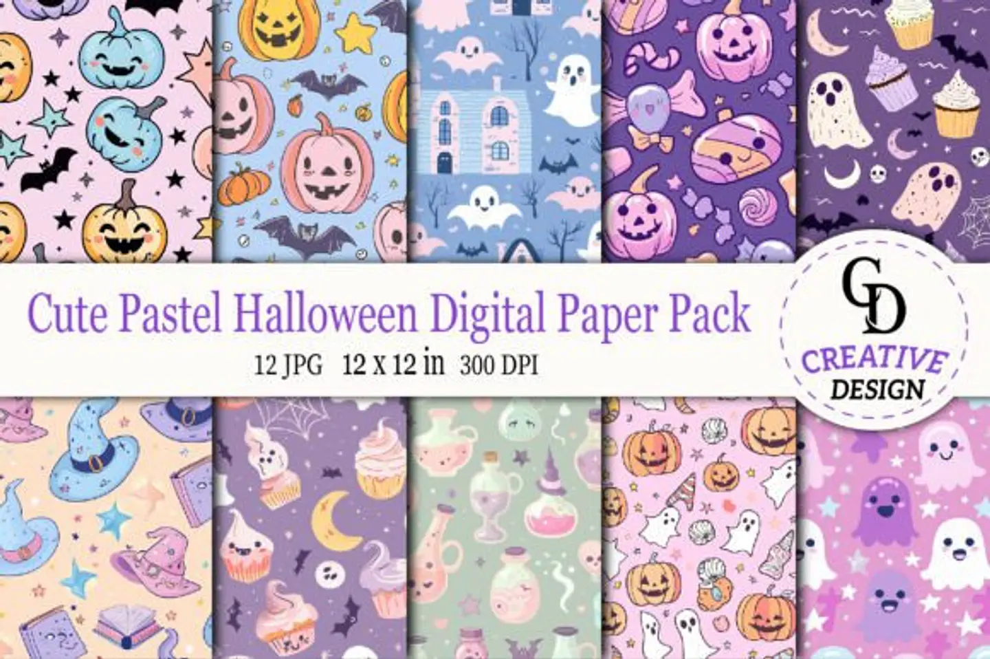 Kit Digital Papeis Pastel Halloween 8 1