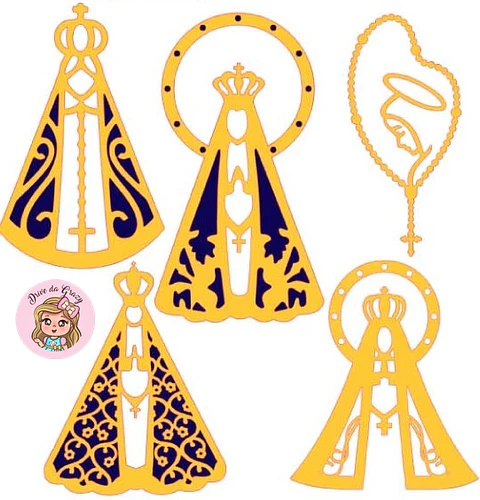 Arquivo de Corte Topo de Bolo Santa Santinhas Nossa Senhora 8