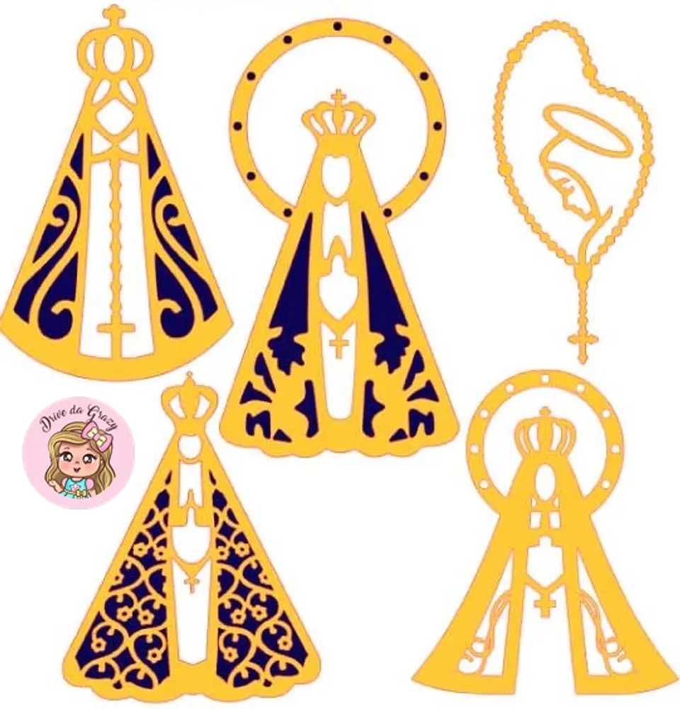 Arquivo de Corte Topo de Bolo Santa Santinhas Nossa Senhora 8 1