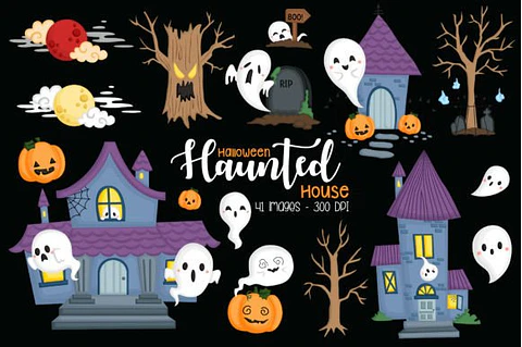 Kit Digital Halloween Hounted House 7